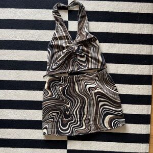 Motel Groovy Halter and Mini Skirt Set